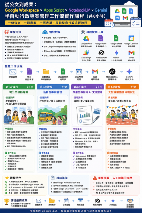 「Google Workspace 行政專案工作流自動化實作」線上研習